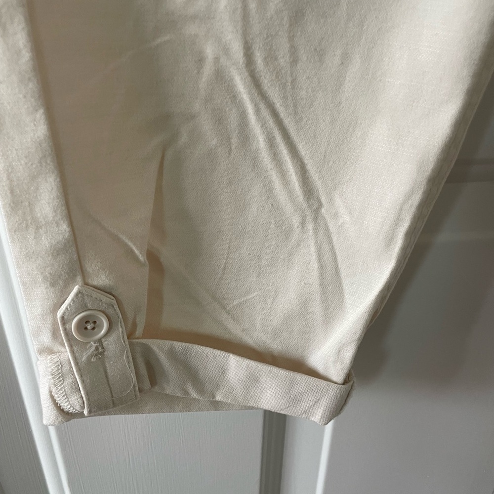 Talbots Easy Slim Leg Tab Ankle Pant - Ivory Size XSmall - Picture 6 of 7